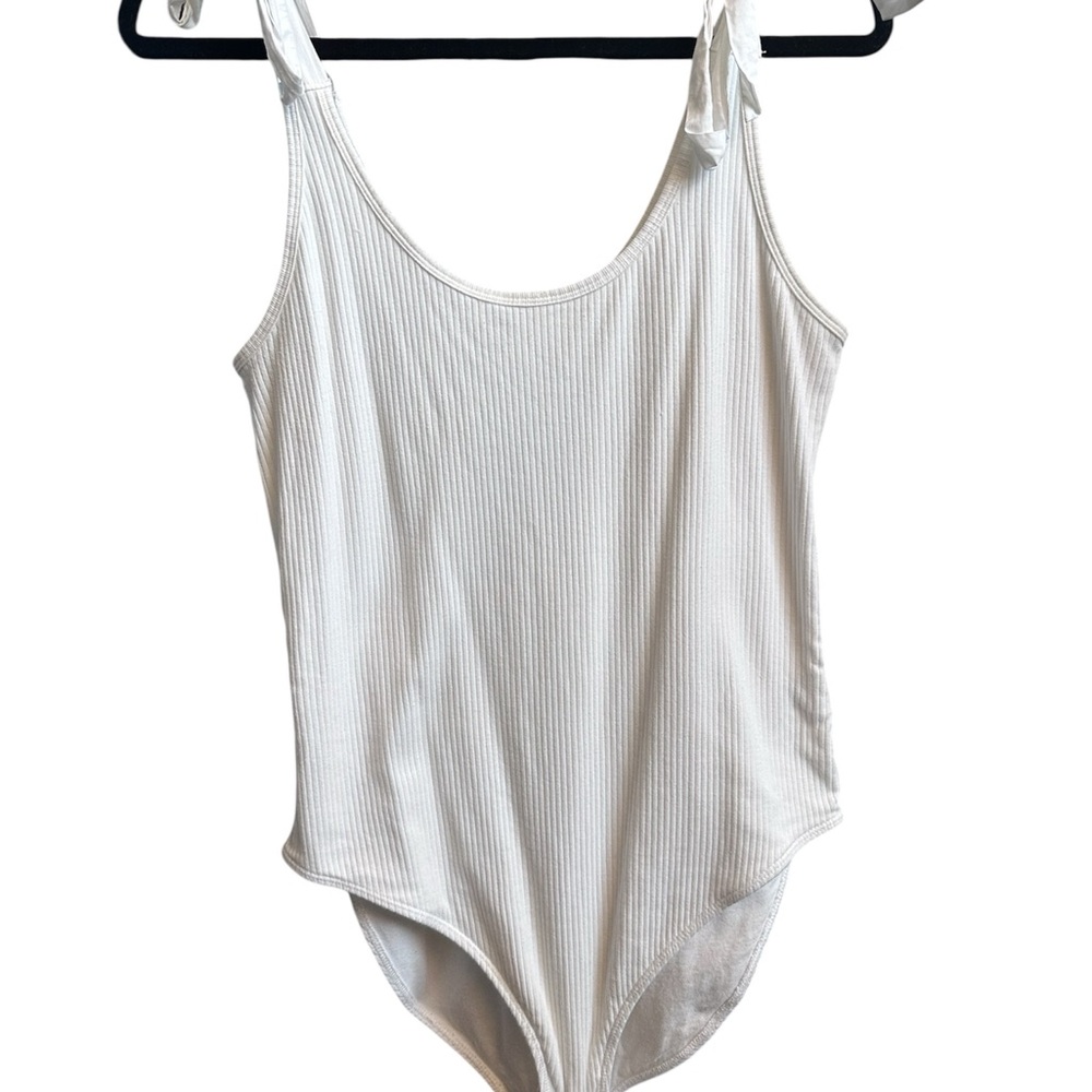 Old Navy White Ribbed Tank Bodysuit